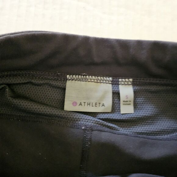 Athleta Leggings Small Gray Black Bettona 2 In 1 Skort Skirt Crop Stretch - Picture 2 of 9